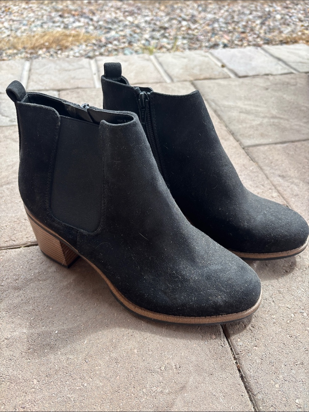 🆕 Sonoma Women's Black Suede Ankle Boots with Low Block Heel